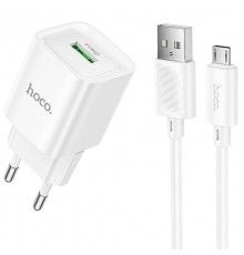 МЗП Hoco C145A Charm QC3.0 18W (1USB-A) + кабель USB to MicroUSB