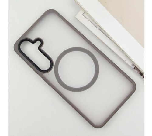 TPU+PC чохол Metal Buttons with MagSafe Colorful для Samsung Galaxy S25 Edge Сірий / Grey TPU+PC чохол Metal Buttons with MagSafe Colorful для Samsung Galaxy S25 Edge Сірий / Grey