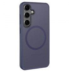TPU+PC чохол Metal Buttons with MagSafe Colorful для Samsung Galaxy S25 Edge Синій / Navy Blue