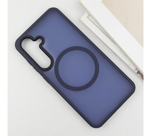 TPU+PC чохол Metal Buttons with MagSafe Colorful для Samsung Galaxy S25 Edge Синій / Navy Blue TPU+PC чохол Metal Buttons with MagSafe Colorful для Samsung Galaxy S25 Edge Синій / Navy Blue