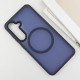 TPU+PC чохол Metal Buttons with MagSafe Colorful для Samsung Galaxy S25 Edge Синій / Navy Blue