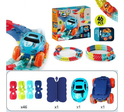 Інтерактивний трек з інерційною машинкою SHT 088 Changeable Trak (46pcs/1CAR) Colorful Інтерактивний трек з інерційною машинкою SHT 088 Changeable Trak (46pcs/1CAR) Colorful