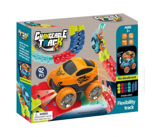 Інтерактивний трек з інерційною машинкою SHT 188 Changeable Trak (92pcs/1CAR) Colorful Інтерактивний трек з інерційною машинкою SHT 188 Changeable Trak (92pcs/1CAR) Colorful