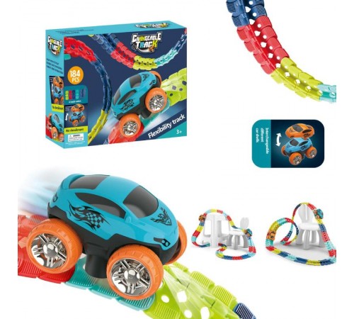 Інтерактивний трек з інерційною машинкою SHT 388 Changeable Trak (184pcs/1CAR) Colorful Інтерактивний трек з інерційною машинкою SHT 388 Changeable Trak (184pcs/1CAR) Colorful