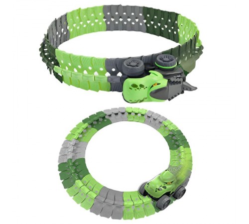 Інтерактивний трек з інерційною машинкою SHT 5510-8 Dino Trak (46pcs/1CAR) Green Інтерактивний трек з інерційною машинкою SHT 5510-8 Dino Trak (46pcs/1CAR) Green