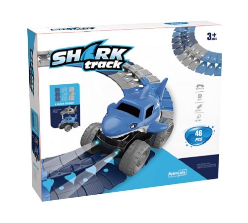Інтерактивний трек з інерційною машинкою SHT 5510-4 Shark Trak (46pcs/1CAR) Blue Інтерактивний трек з інерційною машинкою SHT 5510-4 Shark Trak (46pcs/1CAR) Blue