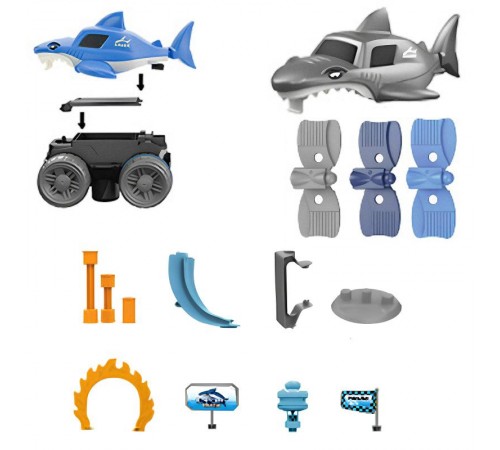 Інтерактивний трек з інерційною машинкою SHT 5510-9 Deluxe Edition Shark Trak (138pcs/1CAR) Blue Інтерактивний трек з інерційною машинкою SHT 5510-9 Deluxe Edition Shark Trak (138pcs/1CAR) Blue