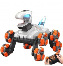 Дитячий восьмиколісний динозавр на радіокеруванні SHT 2590 2.4G (with 2 remote) Grey / Orange