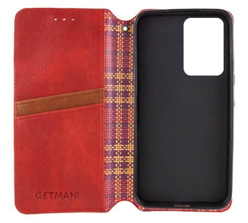 Шкіряний чохол-книжка GETMAN Cubic (PU) для Xiaomi Redmi Note 14 4G (Int. version) Червоний