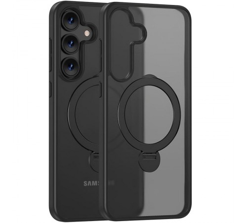 TPU+PC чохол MagSafe Colorful HQ Ring для Samsung Galaxy S25 Black TPU+PC чохол MagSafe Colorful HQ Ring для Samsung Galaxy S25 Black