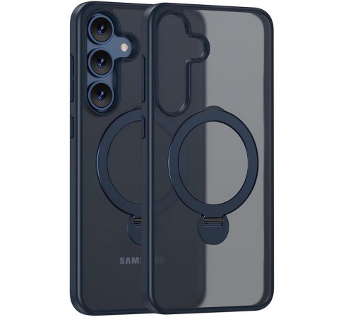 TPU+PC чохол MagSafe Colorful HQ Ring для Samsung Galaxy S25 Dark Blue TPU+PC чохол MagSafe Colorful HQ Ring для Samsung Galaxy S25 Dark Blue