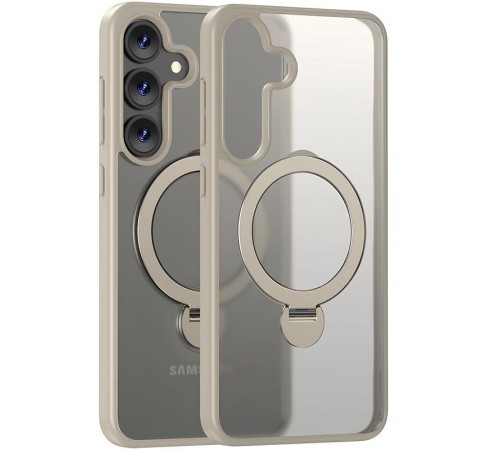 TPU+PC чохол MagSafe Colorful HQ Ring для Samsung Galaxy S25 Light Grey