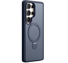 TPU+PC чохол MagSafe Colorful HQ Ring для Samsung Galaxy S25 Ultra Dark Blue