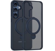 TPU+PC чохол MagSafe Colorful HQ Ring для Samsung Galaxy S25+ Dark Blue