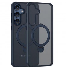 TPU+PC чохол MagSafe Colorful HQ Ring для Samsung Galaxy S25+ Dark Blue