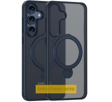 TPU+PC чохол MagSafe Colorful HQ Ring для Samsung Galaxy S25 Edge Dark Blue