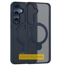 TPU+PC чохол MagSafe Colorful HQ Ring для Samsung Galaxy S25 Edge Dark Blue