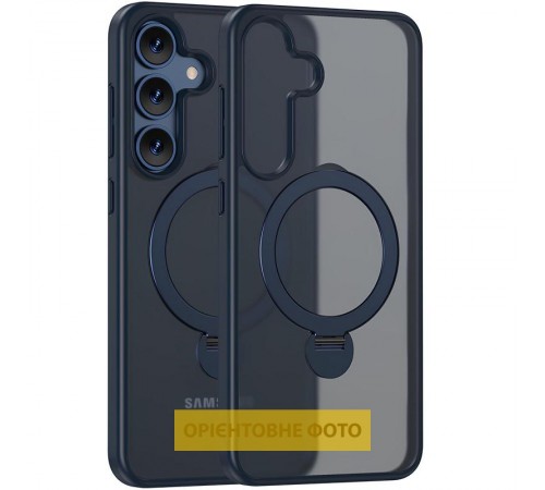 TPU+PC чохол MagSafe Colorful HQ Ring для Samsung Galaxy S25 Edge Dark Blue