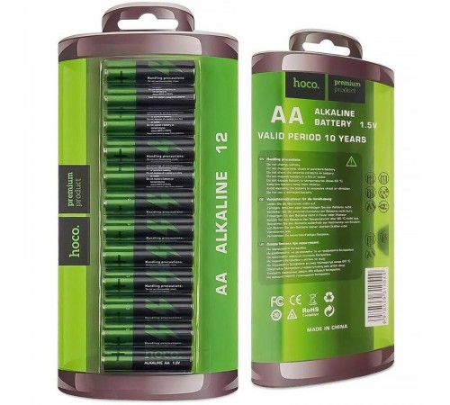 Батарейки Hoco AA (LR6) Alkaline упаковка 12 шт Black