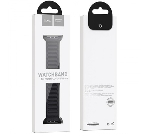 Ремінець Hoco WA23 Original series leather chain magnetic strap для Apple watch 42(ser.1-3)/44/45/49m Black