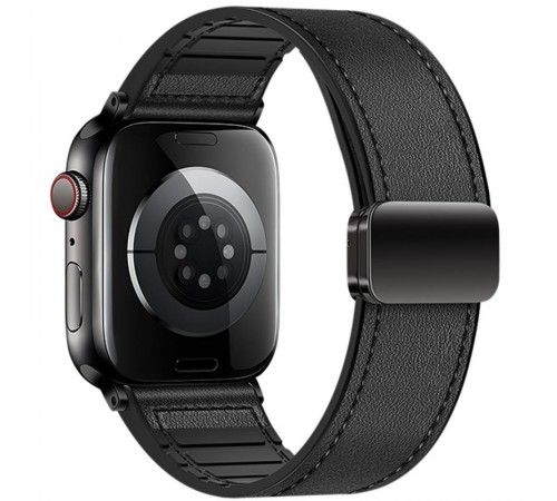 Ремінець Hoco WA34 Basic magnetic buckle silicone leather strap для Apple watch 38/40/41/42mm Black Ремінець Hoco WA34 Basic magnetic buckle silicone leather strap для Apple watch 38/40/41/42mm Black