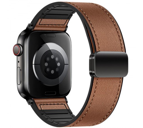 Ремінець Hoco WA34 Basic magnetic buckle silicone leather strap для Apple watch 38/40/41/42mm Brown Ремінець Hoco WA34 Basic magnetic buckle silicone leather strap для Apple watch 38/40/41/42mm Brown