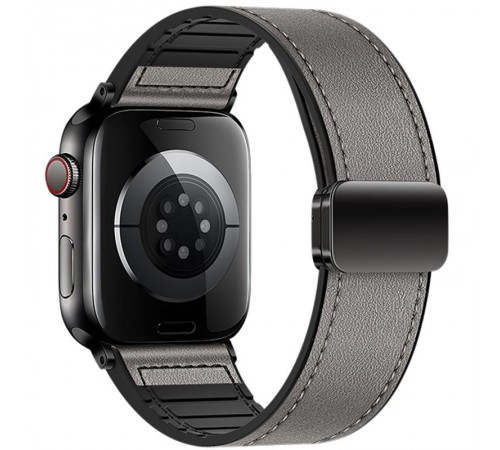 Ремінець Hoco WA34 Basic magnetic buckle silicone leather strap для Apple watch 38/40/41/42mm Dark Gray Ремінець Hoco WA34 Basic magnetic buckle silicone leather strap для Apple watch 38/40/41/42mm Dark Gray