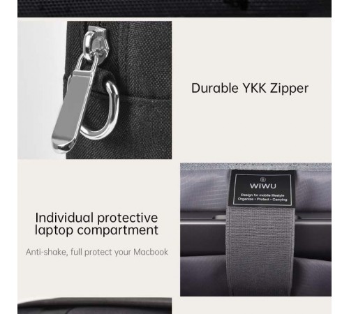 Сумка для ноутбуку WIWU Minimalist Laptop II 13.3" / 13.6" / 14.2" Black