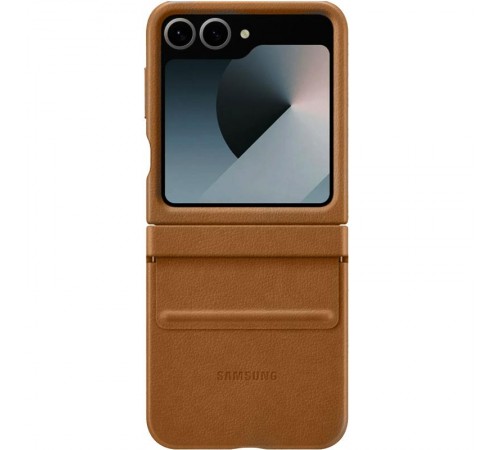 Шкіряний чохол Leather Case (AAA) для Samsung Galaxy Z Flip7 Brown