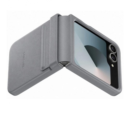 Шкіряний чохол Leather Case (AAA) для Samsung Galaxy Z Flip7 Light Gray