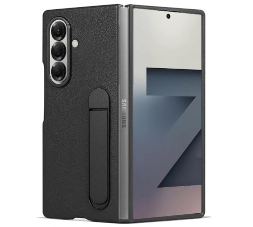 Шкіряний чохол Leather Case (AAA) with stand для Samsung Galaxy Z Fold7 Black