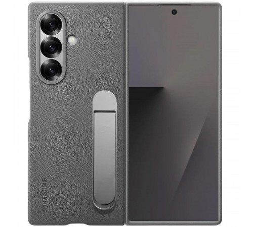 Шкіряний чохол Leather Case (AAA) with stand для Samsung Galaxy Z Fold7 Gray