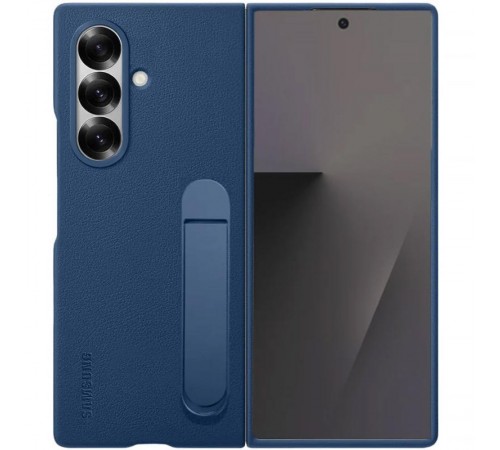 Шкіряний чохол Leather Case (AAA) with stand для Samsung Galaxy Z Fold7 Navy