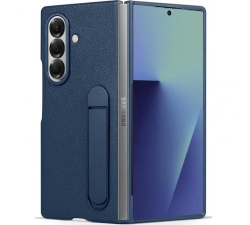 Шкіряний чохол Leather Case (AAA) with stand для Samsung Galaxy Z Fold7 Navy