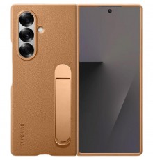Шкіряний чохол Leather Case (AAA) with stand для Samsung Galaxy Z Fold7 Tan