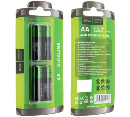 Батарейки Hoco AA (LR6) Alkaline упаковка 4 шт Black