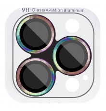 Захисне скло Metal Classic на камеру (у упак.) для Apple iPhone 17 Pro (6.3") / 17 Pro Max (6.9") Бузковий / Rainbow