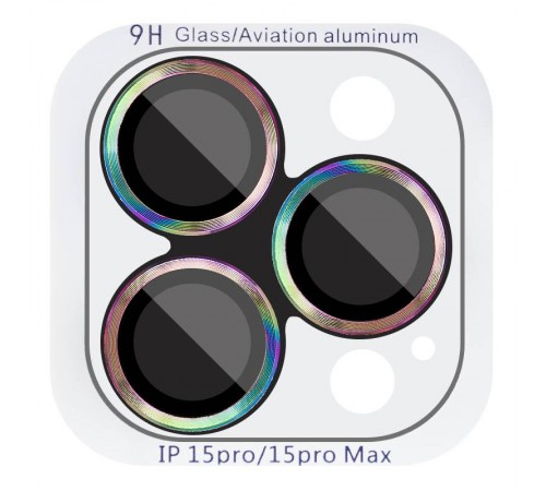 Захисне скло Metal Classic на камеру (у упак.) для Apple iPhone 17 (6.3") Бузковий / Rainbow
