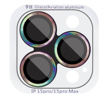 Захисне скло Metal Classic на камеру (у упак.) для Apple iPhone 17 Air (6.6") Бузковий / Rainbow