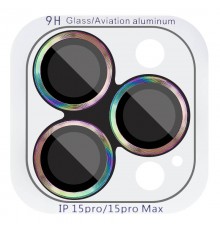 Захисне скло Metal Classic на камеру (у упак.) для Apple iPhone 17 Air (6.6") Бузковий / Rainbow
