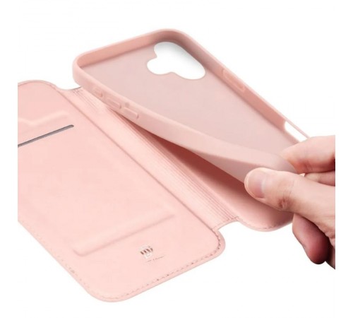 Чохол-книжка Dux Ducis з кишенею для візиток для Apple iPhone 17 (6.3") Rose Gold