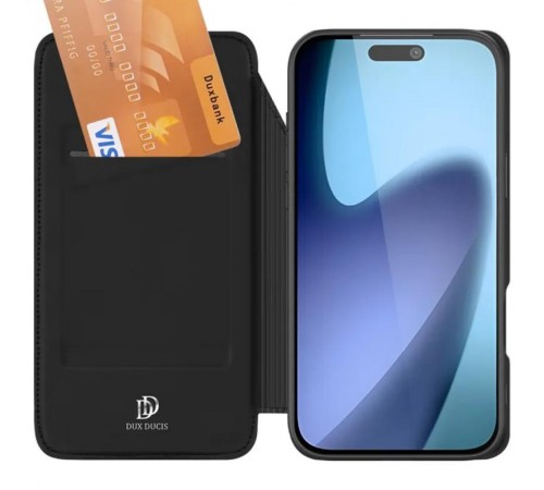 Чохол-книжка Dux Ducis з кишенею для візиток для Apple iPhone 17 Air (6.5") Чорний