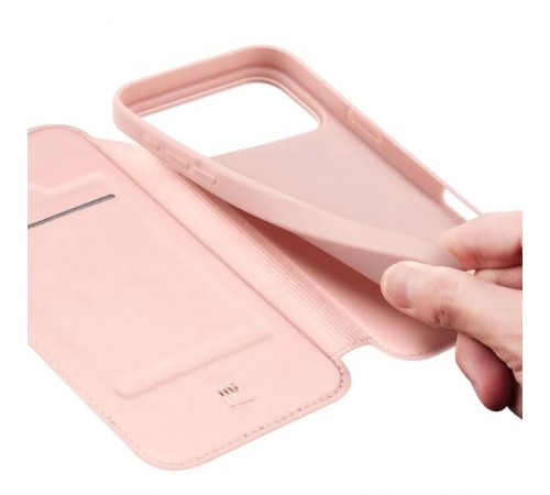 Чохол-книжка Dux Ducis з кишенею для візиток для Apple iPhone 17 Pro Max (6.9") Rose Gold