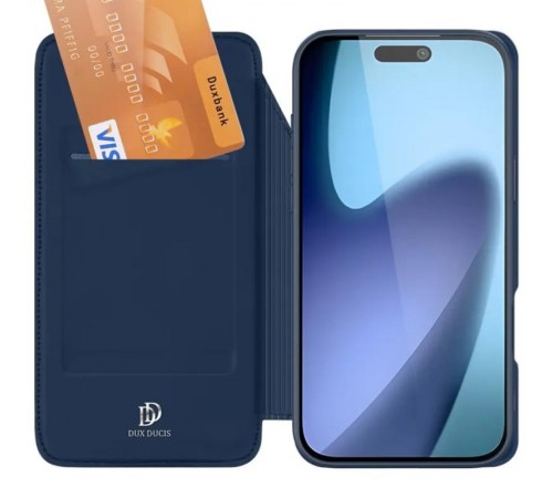Чохол-книжка Dux Ducis з кишенею для візиток для Apple iPhone 17 Pro Max (6.9") Синій