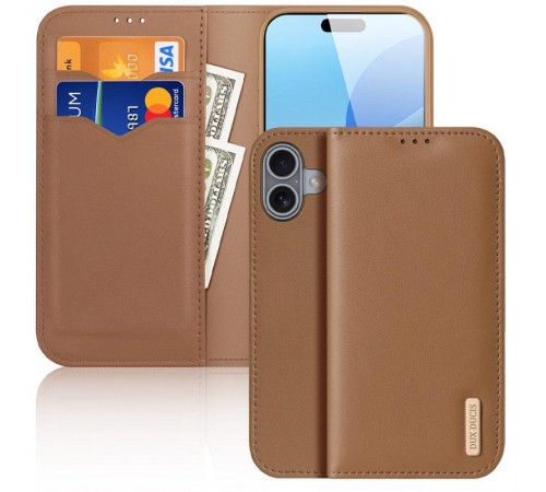 Чохол-книжка Dux Ducis Hivo для Apple iPhone 17 (6.3") Brown Чохол-книжка Dux Ducis Hivo для Apple iPhone 17 (6.3") Brown