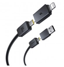 Дата кабель Baseus Versatile Two-for-Two USB/Type-C to Type-C/Lightning 60W (0.6m) (P10383000) Cosmic Black