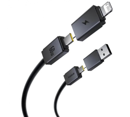 Дата кабель Baseus Versatile Two-for-Two USB/Type-C to Type-C/Lightning 60W (2m) (P10383000) Cluster Black