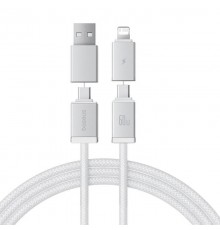 Дата кабель Baseus Versatile Two-for-Two USB/Type-C to Type-C/Lightning 60W (2m) (P10383000) Moon White