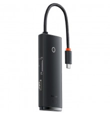 Перехідник HUB Baseus Lite Series 6in1 (Type-C to HDMI+2xUSB3.0+Type-C Data+SD/TF) (WKQX050001) Black