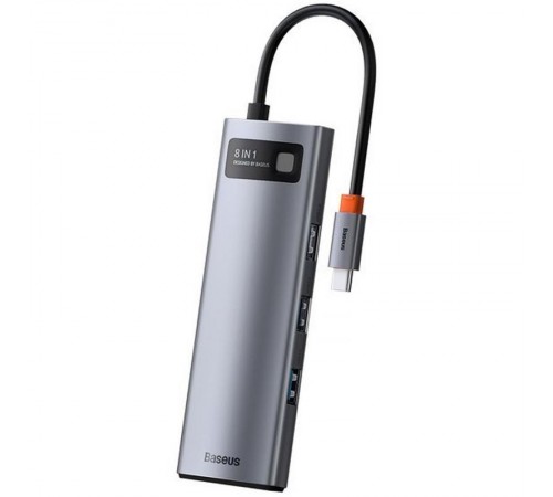 Перехідник HUB Baseus Metal Gleam Series 7-Port (Type-C to HDMI+USB3.0*3+PD+RJ45) (B0003070) Station Gray